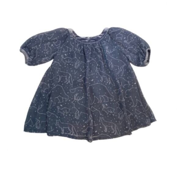 OshKosh B’Gosh Genuine Kids Blue Constellations Stars Sheer Half Sleeve Dress - Picture 1 of 11